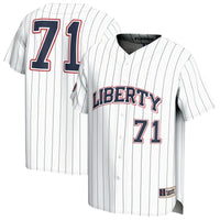 Adult #71 White Liberty Flames Lightweight Collegiate Baseball Fashion Jersey