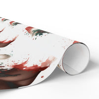 Watercolor African American Santa Gift Wrap, Black Man Santa Wrapping Paper, Black Santa Wrapping Paper, Holiday Christmas Gift Wrap Roll