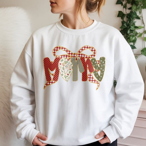 Adorable Girly Holiday Shirt, Coquette Bow Merry Christmas Sweatshirt, Festive Winter Crewneck Pullover, Preppy Christmas Swe
