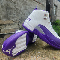 High Top Sneakers, White Purple Colorway, Lace Up Design, Casual Gift for Sneaker Fans