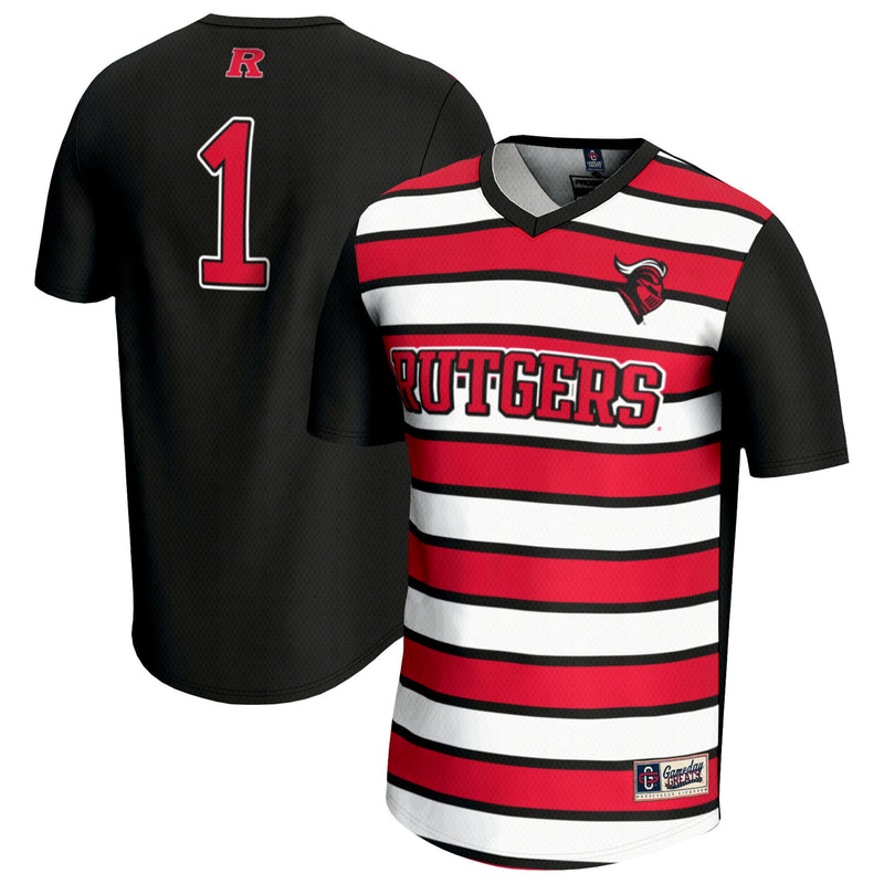 #1 Rutgers Scarlet Knights Lightweight Soccer Fashion Jersey - Black