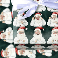 Lab Coat Scientist Christmas Gift Wrap, Doctor Santa Wrapping Paper, Medical Nurse Holiday Present Paper, Science Xmas Wrapping Paper