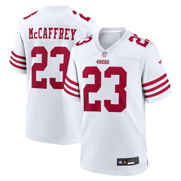 San Francisco 49ers Christian McCaffrey White Game Player Jersey