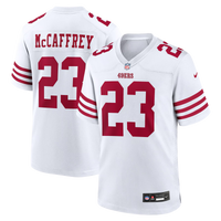 San Francisco 49ers Christian McCaffrey White Game Player Jersey