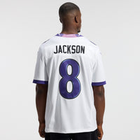 Baltimore Ravens Lamar Jackson White Stitched Limited Jersey