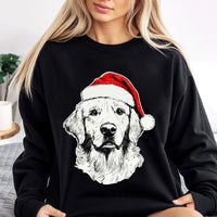 Santa Paws Holiday Dog Sweater, Golden Retriever Sweatshirt, Adorable Christmas Puppy Crewneck, Dog Lover Festive Graphic Pullover