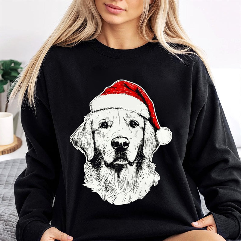 Santa Paws Holiday Dog Sweater, Golden Retriever Sweatshirt, Adorable Christmas Puppy Crewneck, Dog Lover Festive Graphic Pullover