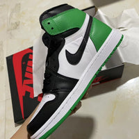 Retro High Top Sneakers, White Black Green Colorway, Lace Up Design, Casual Gift for Sneaker Fans