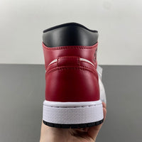 Mid Top Sneakers, White Black Red Colorway, Lace Up Design, Casual Gift for Sneaker Fans