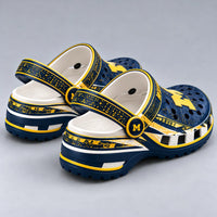 MICH Blockletter - Navy and Maize Statement Clogs