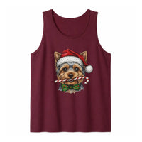 Christmas Dog Tank, Yorkie Santa Tank Top, Adorable Yorkshire Terrier Xmas Sleeveless Tee, Holiday Dog Lover Present, Festive Pet Top