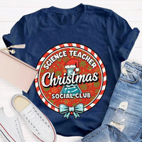 Humorous Holiday Chemistry STEM Shirt, Science Teacher Christmas Social Club T-Shirt, Festive Science Graphic Tee, Xmas Educator Present