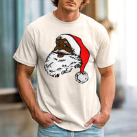 African American Santa Claus Shirt, Black Santa T-Shirt, Inclusive Holiday Graphic Tee, Retro Xmas Santa T-Shirt, Christmas Present for Family