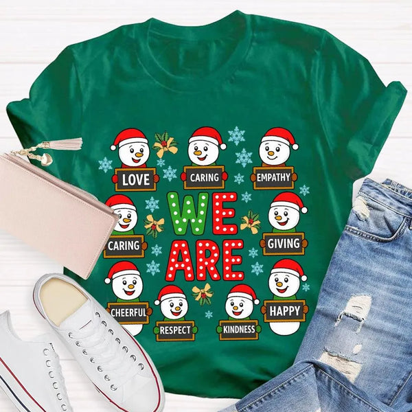 Festive Christmas Holiday Graphic Tee, Christmas Caring Love Kindness Shirt, Adorable Kindness Xmas T-Shirt, Family Christmas