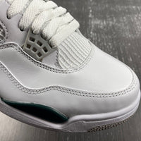 Low Top Sneakers, White Green Gray Colorway, Leather Footwear, Lace Up Design, Casual Gift for Sneaker Fans