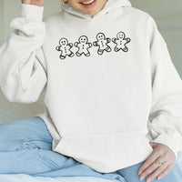 Festive Christmas Cookie Hoodie, Gingerbread Man Hoodie, Adorable Holiday Graphic Hooded Sweatshirt, Winter Baker Pullover Hoodie, Xmas Present