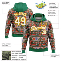 Personalized Name and Number Hoodie, Custom Christmas Sweater Hoodie, Holiday Sports Fan Sweatshirt, Custom Xmas Pullover Hoodie Present