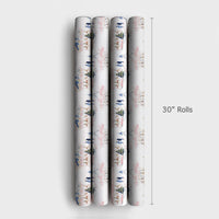Festive Reindeer Holiday Gift Wrap, Watercolor Christmas Carousel Wrapping Paper, Whimsical Winter Wrapping Paper, Seasonal Gift Wrap Roll
