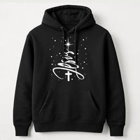 Religious Holiday Faith Hoodie, Jesus Christmas Tree Hoodie, Christian Christmas Tree Hoodie, Winter Hooded Sweatshirt, Faith Xmas Present