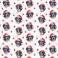 Santa Hat Dog Gift Wrap, Saint Bernard Christmas Wrapping Paper, Comfy Puppy Present Wrap, Holiday Dog Lover Present Packaging Paper Roll