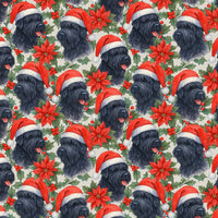 Santa Hat Dog Gift Wrap Roll, Black Russian Terrier Christmas Wrapping Paper, Holiday Puppy Present Paper, Dog Lover Xmas Wrapping Paper