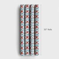 Muscular Weightlifting Santa Gift Wrap, Buff Santa Wrapping Paper, Humorous Gym Christmas Present Paper, Fitness Holiday Gift Wrapping Paper