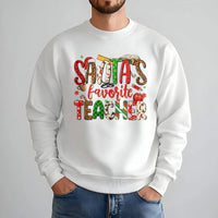 Festive School Holiday Crewneck, Santa's Favorite Teacher Sweatshirt, Teacher Christmas Sweater, Adorable Educator Holiday Pullover Present