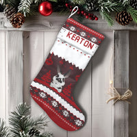 Custom Bunny Holiday Stocking, Personalized Rabbit Christmas Stocking, Velboa Pet Lover Stocking, Animal Festive Decor, Adorable Family Present