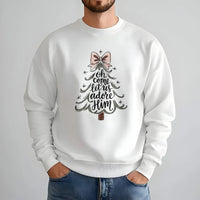 Christian Christmas Sweatshirt, Oh Come Let Us Adore Him Sweatshirt, Religious Christmas Tree Crewneck, Faith Christmas Sweater, Church Present