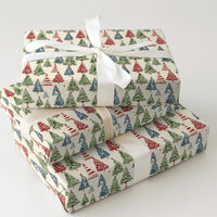 Colorful Forest Holiday Wrapping Paper, Watercolor Christmas Tree Wrapping Paper, Rustic Winter Gift Wrap Roll, Festive Xmas Present Wrap