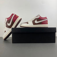 Low Top Sneakers, Burgundy White Brown Colorway, Lace Up Design, Casual Gift for Sneaker Fans