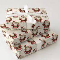 Humorous Holiday Toast Gift Wrap, Watercolor Santa Toasting Champagne Wrapping Paper, Festive Santa Claus Wrapping Paper, Adult Christmas Wrap