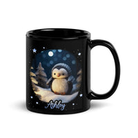 Custom Name Adorable Winter Animal Ceramic Mug, Personalized Penguin Mug, Holiday Coffee Mug, Adorable Christmas Penguin Cup Present for Kids