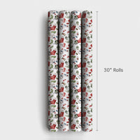 Holly Berry Gift Wrap Roll, Christmas Stocking Wrapping Paper, Holiday Watercolor Xmas Wrapping Paper, Winter Seasonal Gift Wrapping Paper