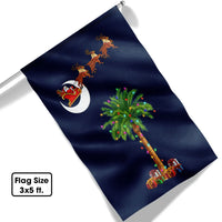 Santa Sleigh Palmetto Tree Yard Flag, South Carolina Christmas Garden Flag, Double Sided SC Holiday Lawn Flag, Winter Yard Decor