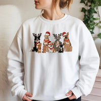 Festive Reindeer Dog Holiday Sweatshirt, Christmas Dog Sweatshirt, Adorable Pet Lover Xmas Sweatshirt, Winter Dog Mom Crewneck
