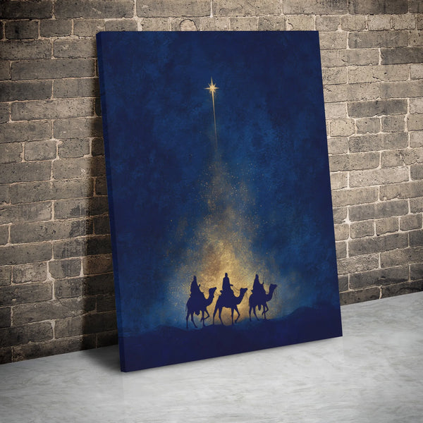 Nativity Star of Bethlehem Wall Decor, Three Wise Men Canvas Art, Religious Christian Christmas Canvas, Magi Holiday Home Pre