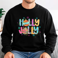 Retro Colorful Ornament Crewneck, Holly Jolly Christmas Sweatshirt, Vintage Holiday Aesthetic Pullover, Comfy Xmas Sweater, Christmas Present