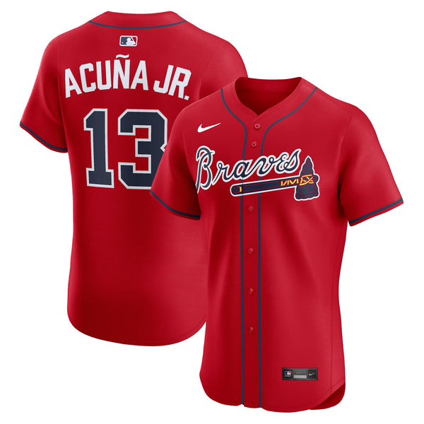 Atlanta Braves Ronald Acuña Jr. Red Alternate 2 Elite Jersey