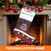 Adorable Pet Holiday Stocking, Chinchilla Christmas Stocking, Personalized Christmas Stocking, Custom Animal Lover Fireplace Mantel Decor Present