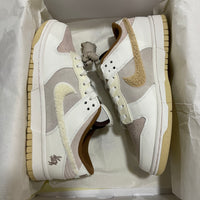 Low Top Sneakers, Off White Brown Colorway, Lace Up Design, Casual Gift for Sneaker Fans