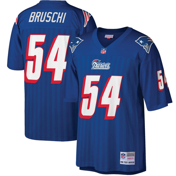 New England Patriots Tedy Bruschi Royal Big & Tall 1996 Retired Player Replica Jersey
