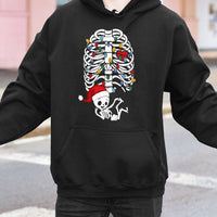 Skeleton Baby Santa Hat Graphic Sweatshirt, Christmas Pregnancy Hoodie, Adorable Maternity Holiday Pullover, Expecting Mom Present