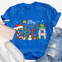 Personalized Snowman Holiday Shirt, Custom Snowman Christmas T-Shirt, Santa Hat Snowman Tee, Adorable Xmas Graphic T-Shirt, Winter Holiday Present