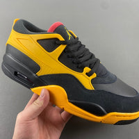 Low Top Sneakers, Black Yellow Colorway, Lace Up Design, Casual Gift for Sneaker Fans