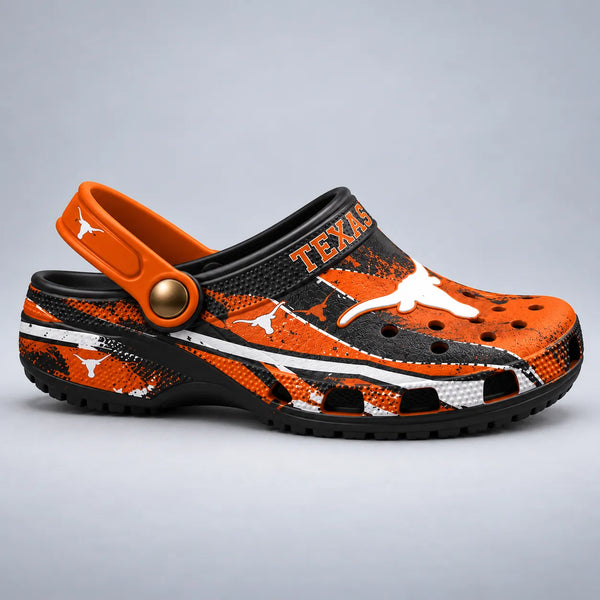 TEX Splatter Pride - Longhorn Clogs With Burnt-Orange Attitude - main