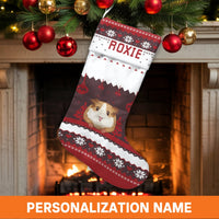 Custom Pet Name Holiday Stocking, Personalized Guinea Pig Christmas Stocking, Adorable Small Animal Xmas Stocking, Unique Pet Lover Present