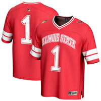 #1 Illinois State Redbirds Lightweight Collegiate Football Fashion Jersey - Red