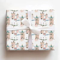 Watercolor UK Christmas Gift Wrap, London Tower Bridge Wrapping Paper, British London Holiday Wrapping Paper, Anglophile Travel Present Wrap