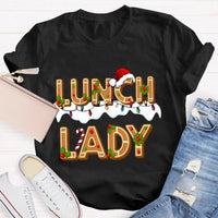 Festive School Cafeteria Holiday Shirt, Christmas Lunch Lady Gingerbread T-Shirt, Adorable Christmas Baker Graphic Tee, Xmas Present